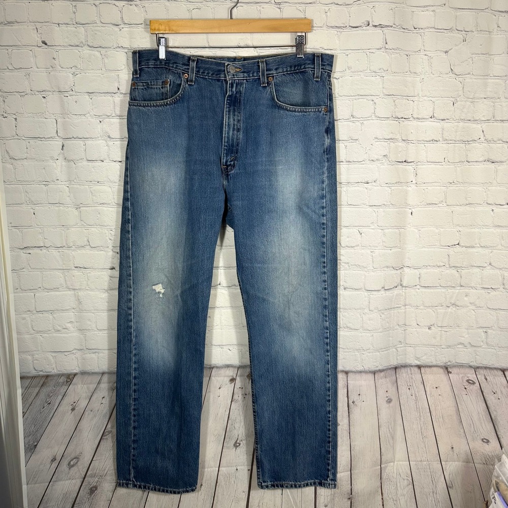 Levis 505 Mens 38x32(36) Blue Jeans Regular Fit Straight Leg Vintage Made in USA